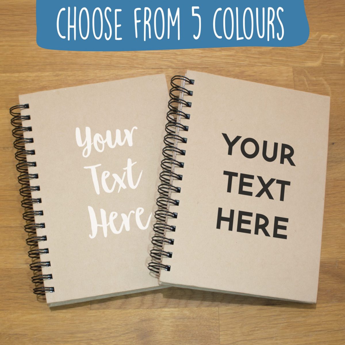 Custom Text A5 Wire Notebook