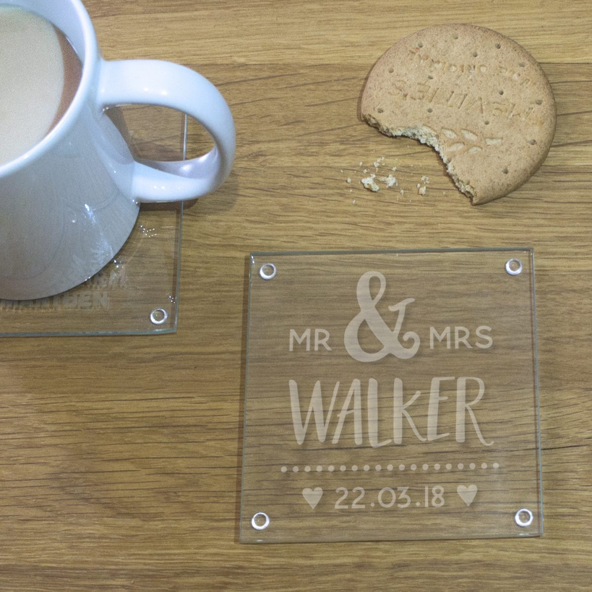 Personalised Couples Glass Coaster