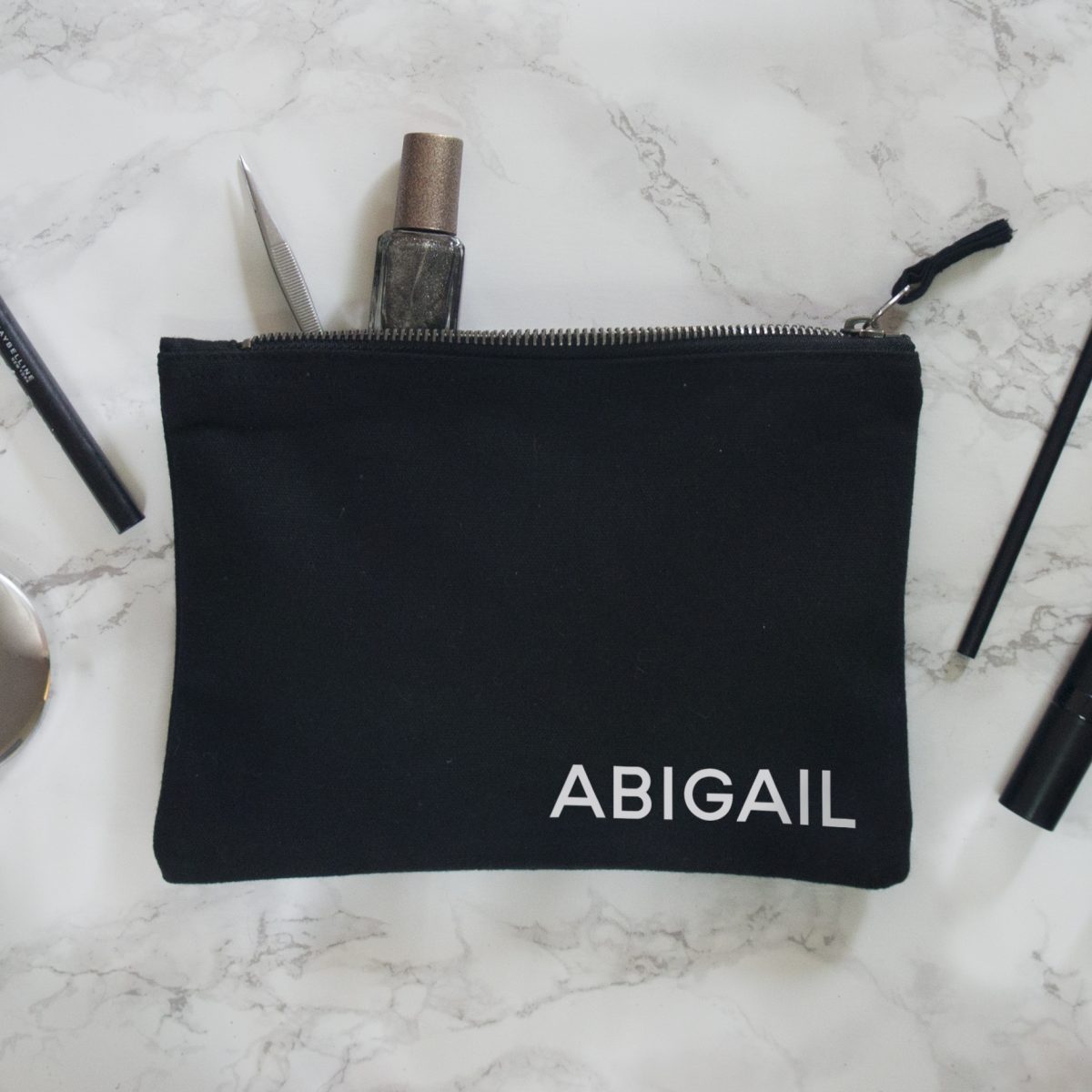 Personalised Makeup bag with small name