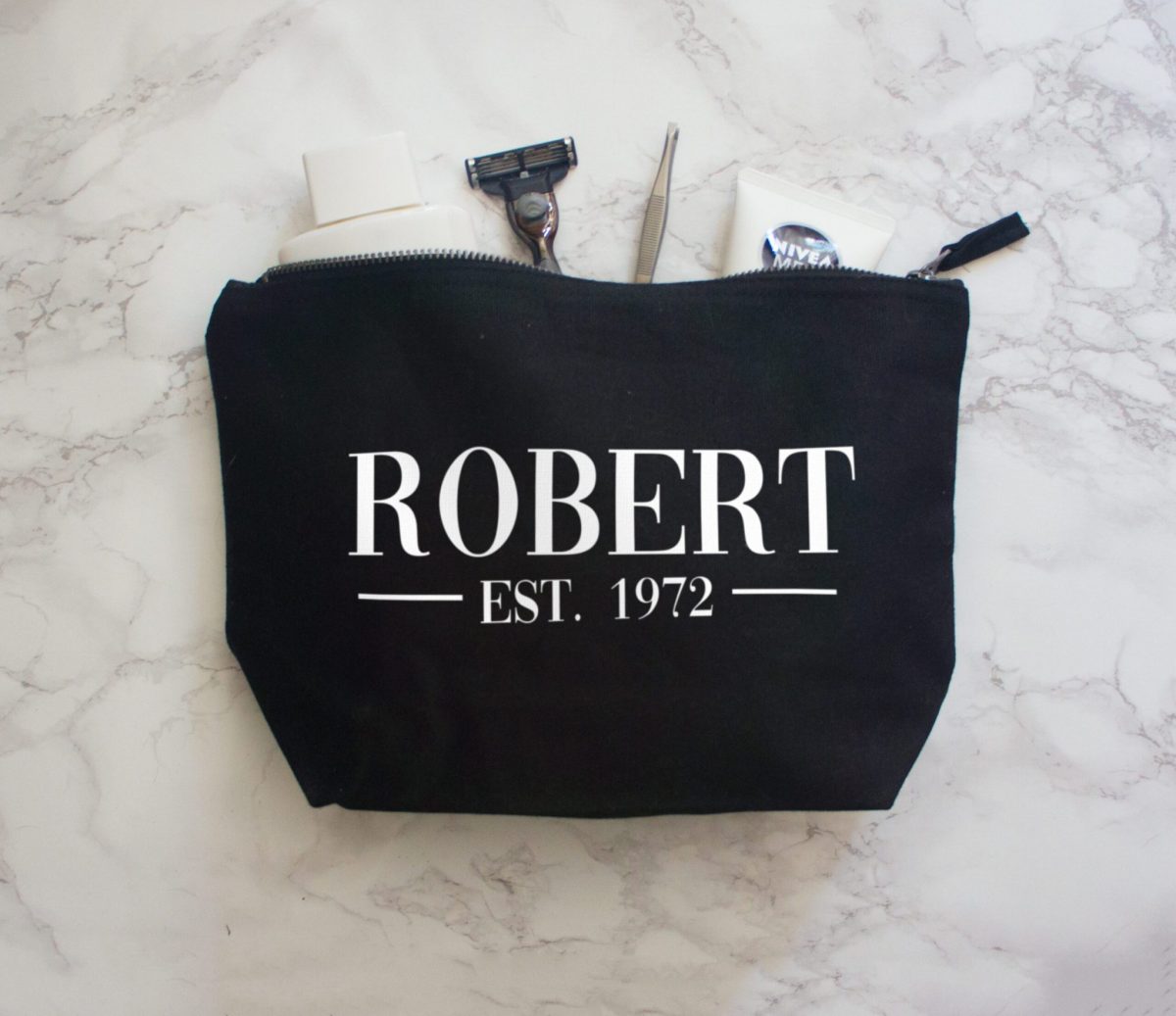 Personalised Men's Wash Bag with name and date - Image 5