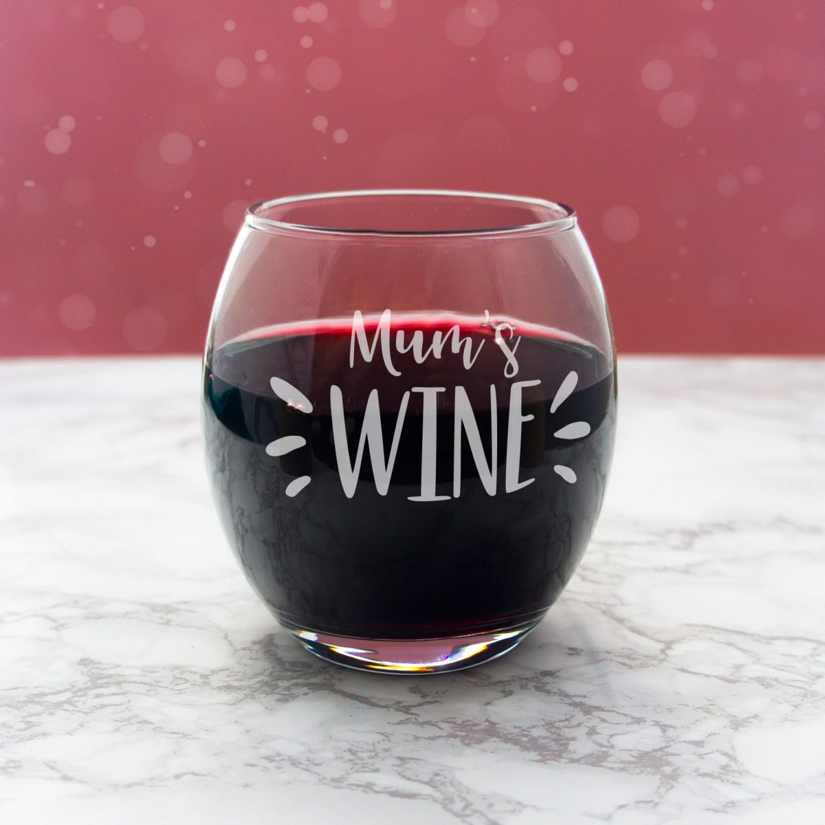 Personalised Stemless Wine Glass with name