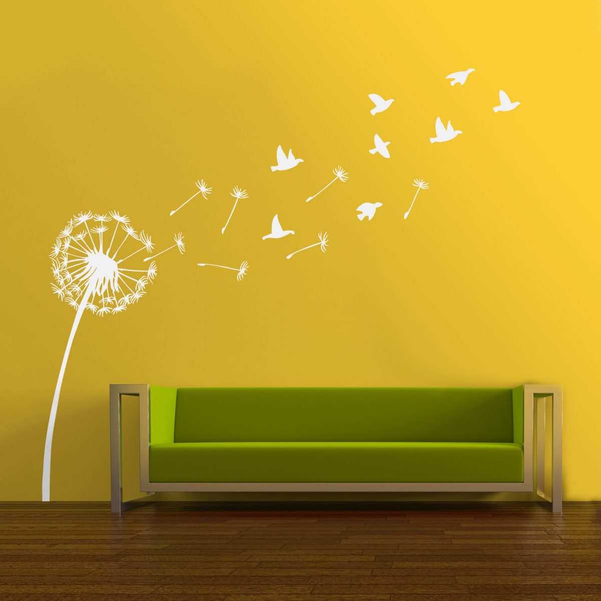 Dandelion Wall Sticker with Flying Birds