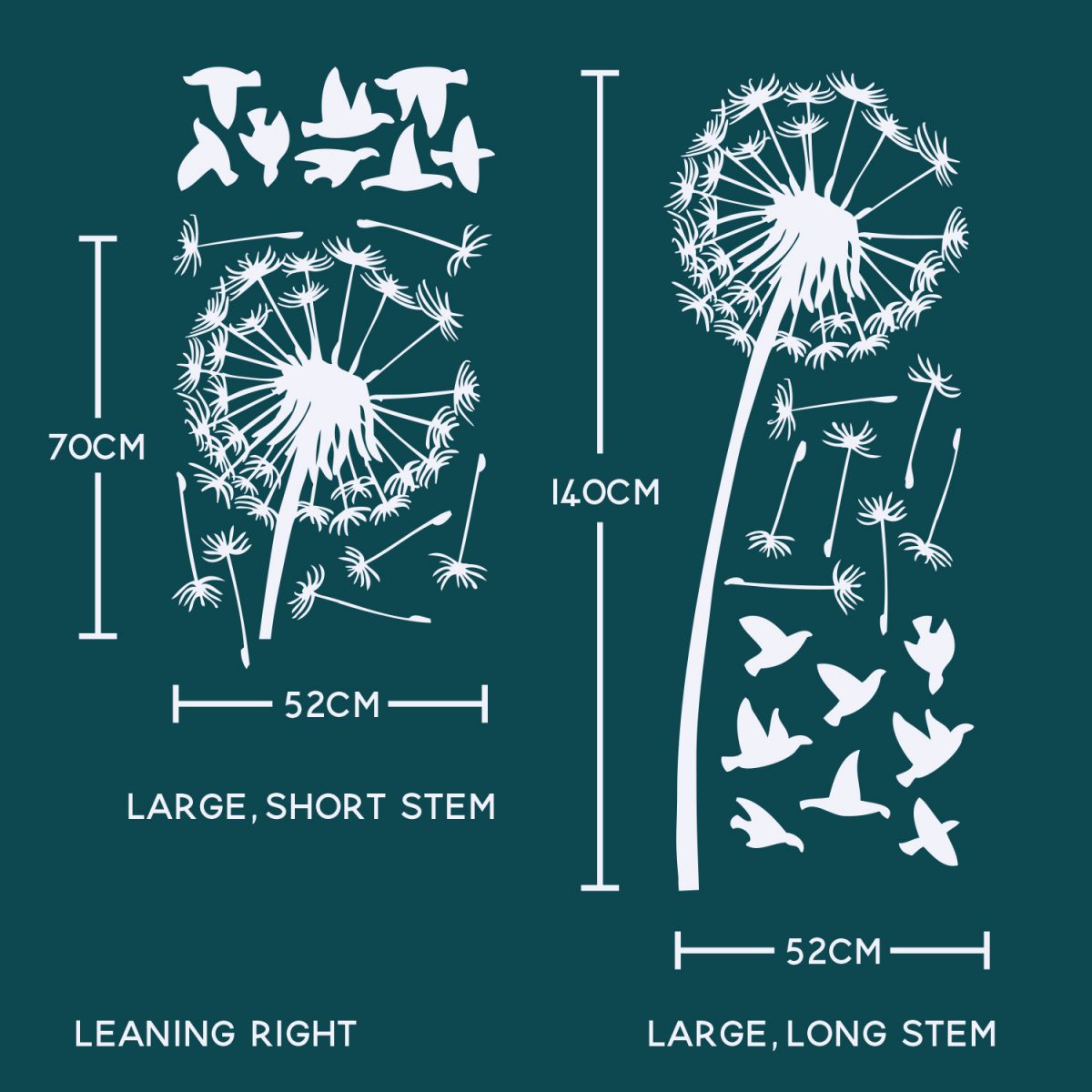 Dandelion Wall Sticker with Flying Birds - Image 3