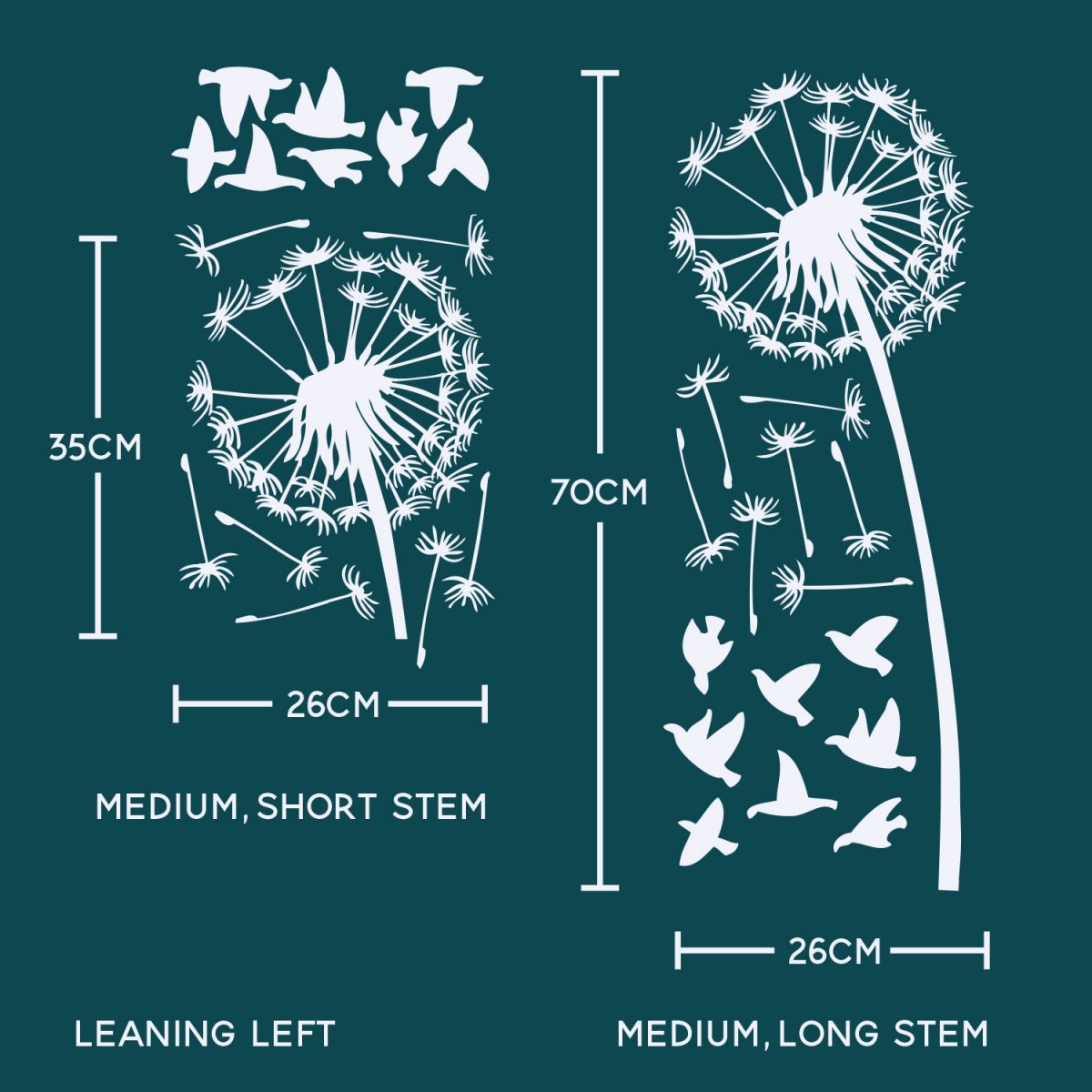Dandelion Wall Sticker with Flying Birds - Image 4