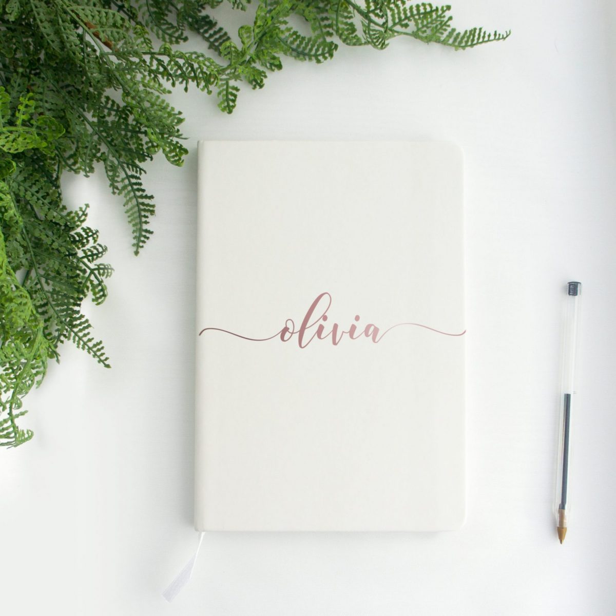 Personalised Script Name A5 white Notebook