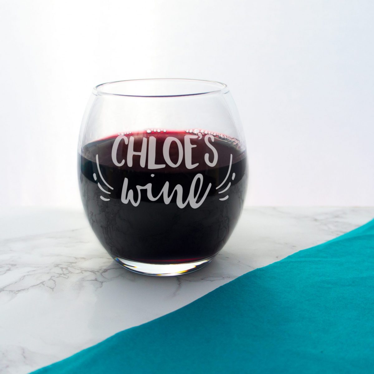 Personalised Name Stemless Wine Glass with Extras 2