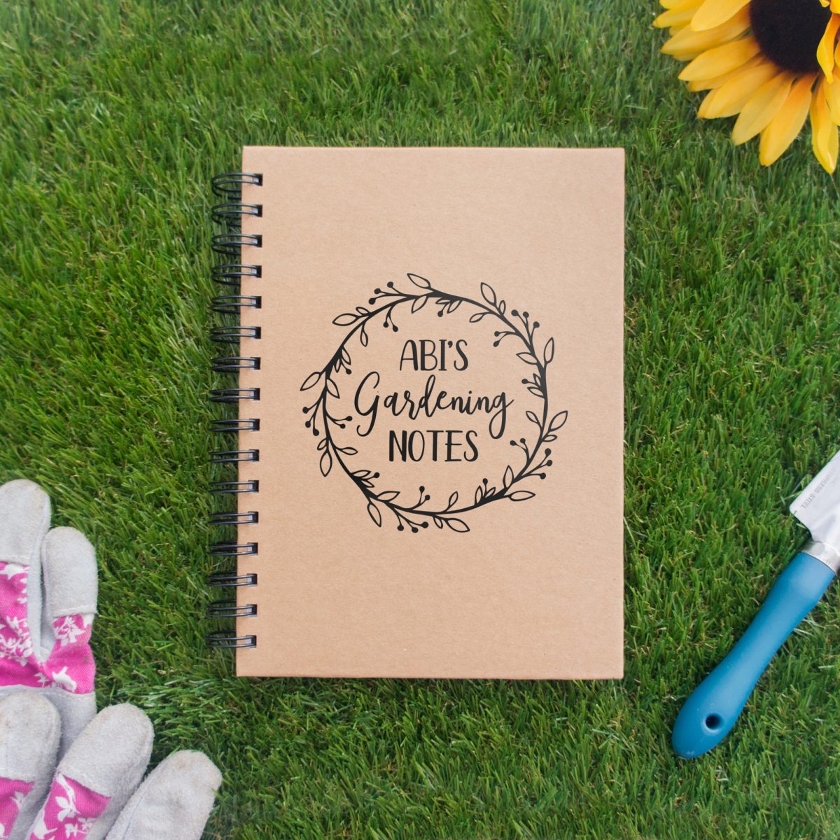 Gardening Notes A5 Wire Notebook Wreath 2