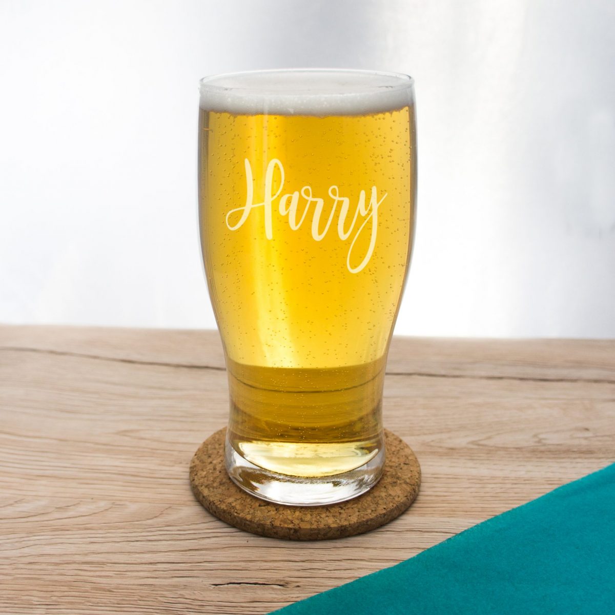 Beer glass personalised with name
