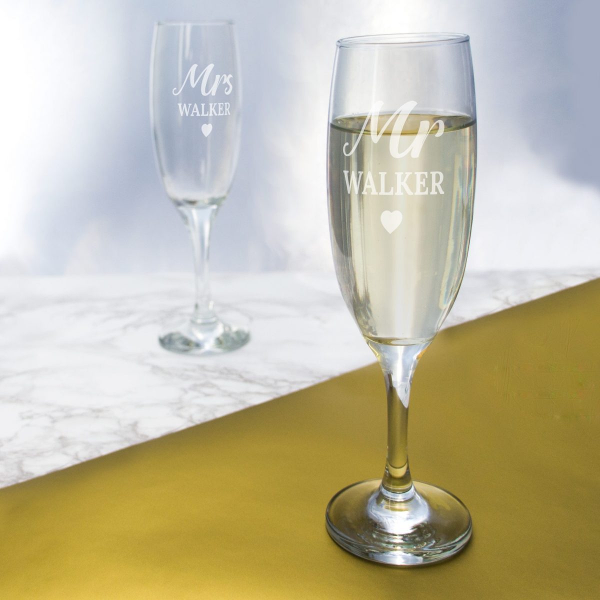 Mr & Mrs Prosecco Glasses