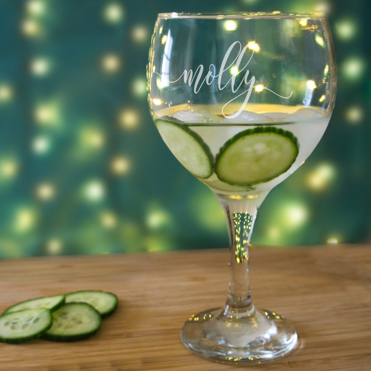 Personalised Gin Glass with Script Name