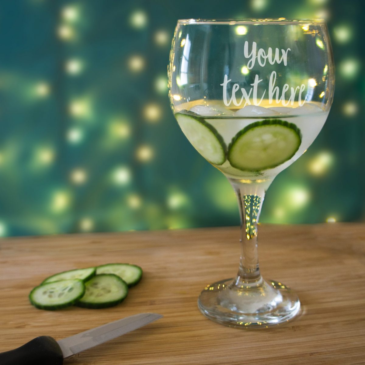 Custom Text Gin Balloon Glass