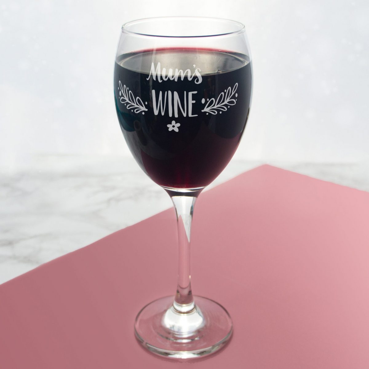Personalised Floral Wine Glass