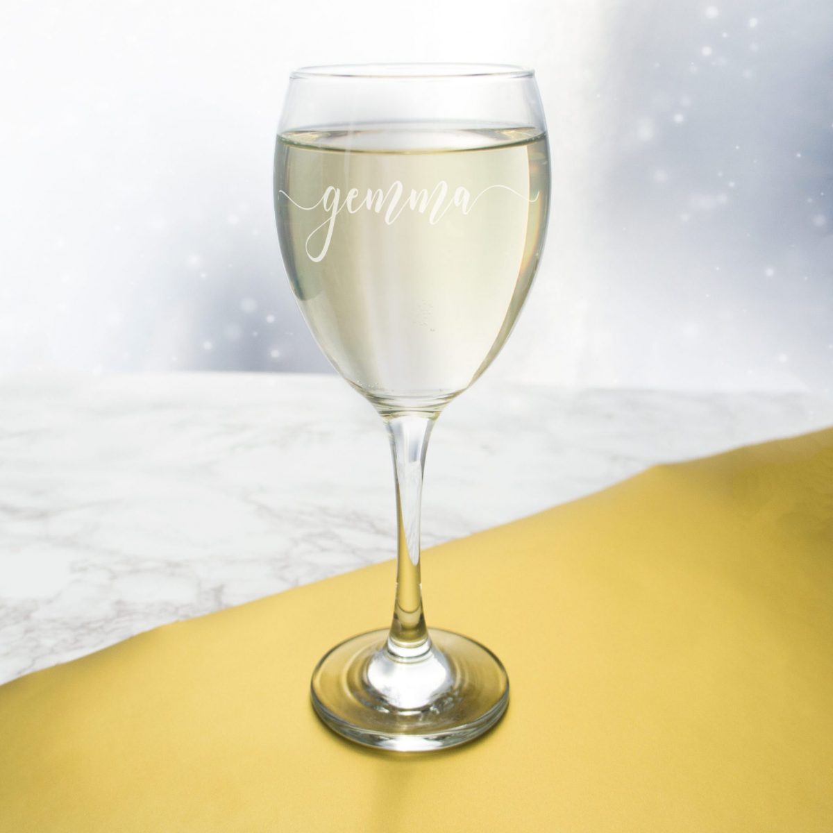 Personalised Wine Glass with Script Name