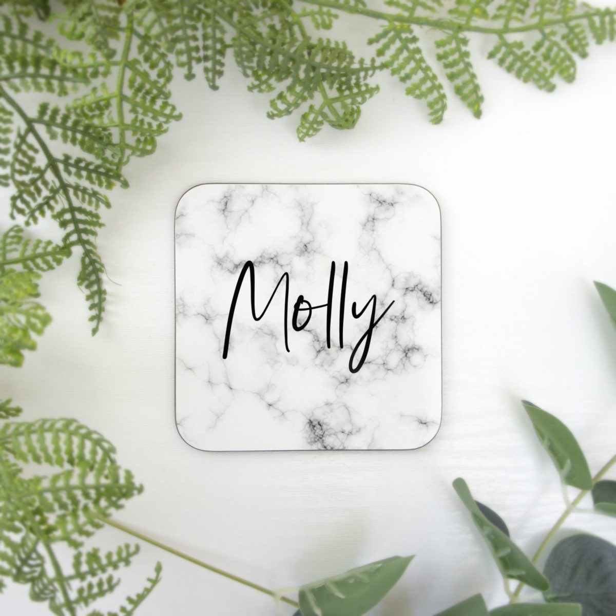 Personalised marble coaster with name