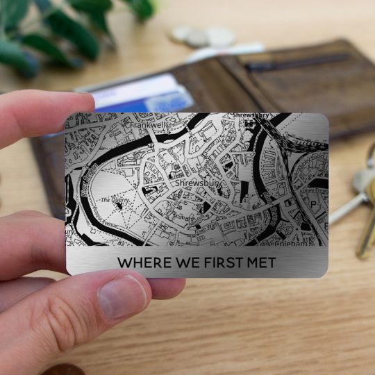 Black & White Map Wallet Card