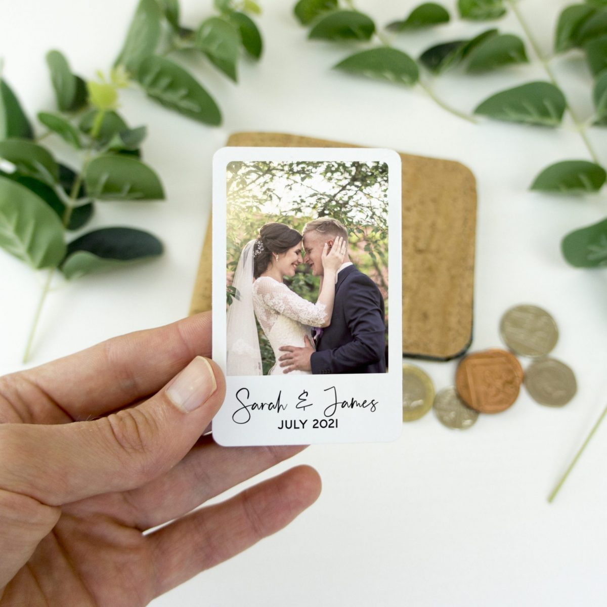 Wedding Photo & Caption Wallet Card