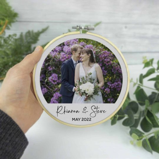 Photo & Caption Embroidery hoop