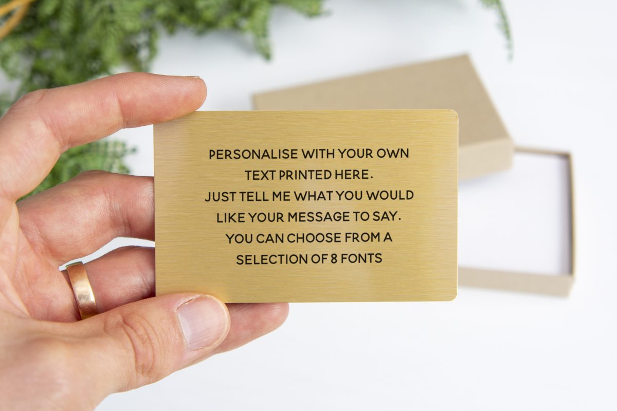 Custom Text Wallet Card